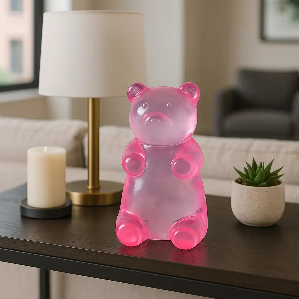 Pink Resin Happy Gummy Bear
