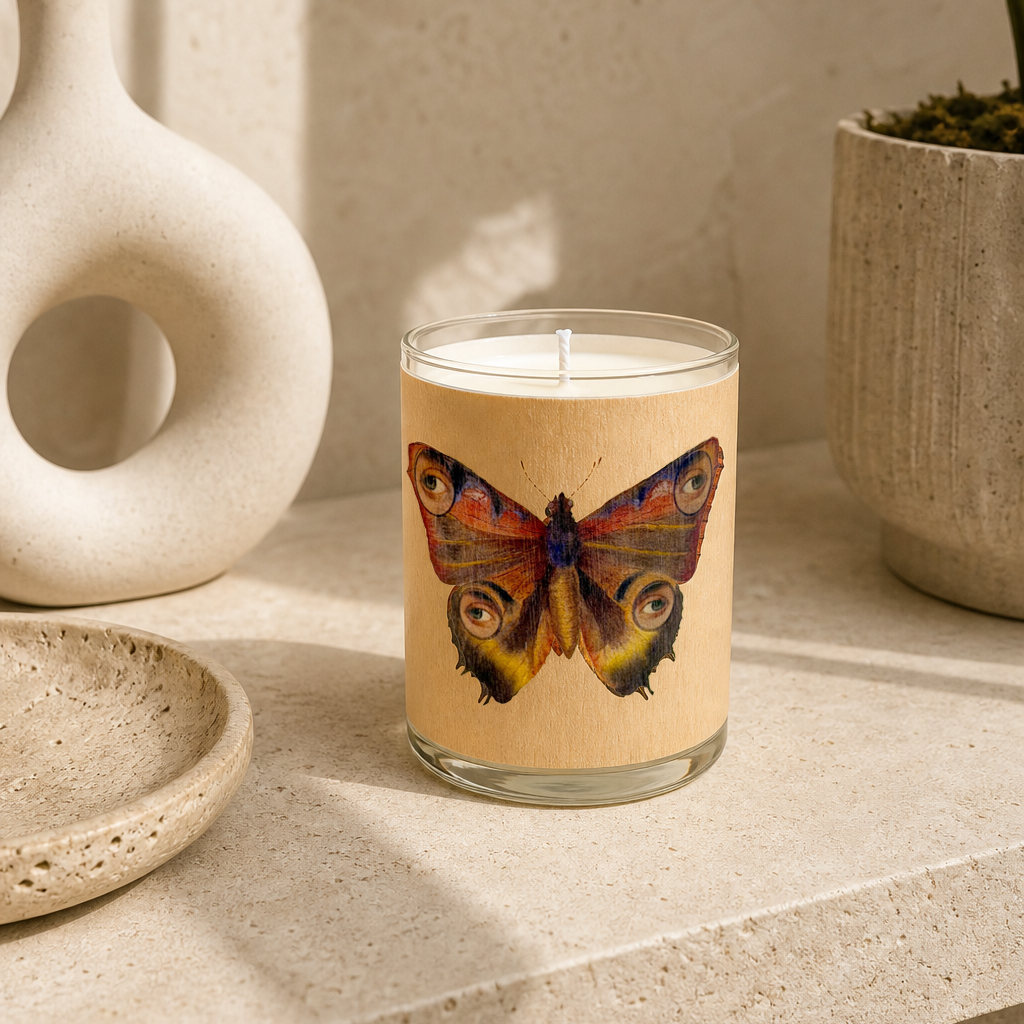No 12 Velvet Papillon Wood Wrapped Candle