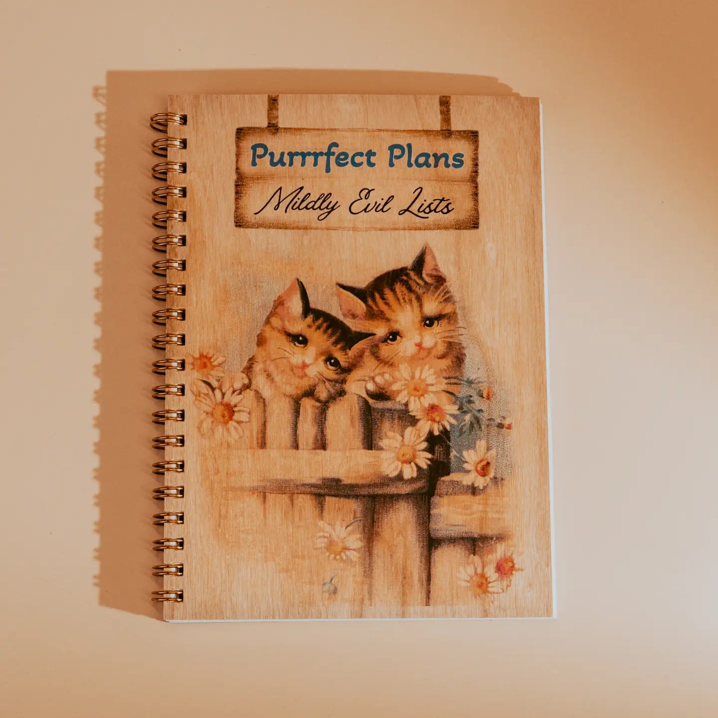 Wood Notebook - Purrfect Plans