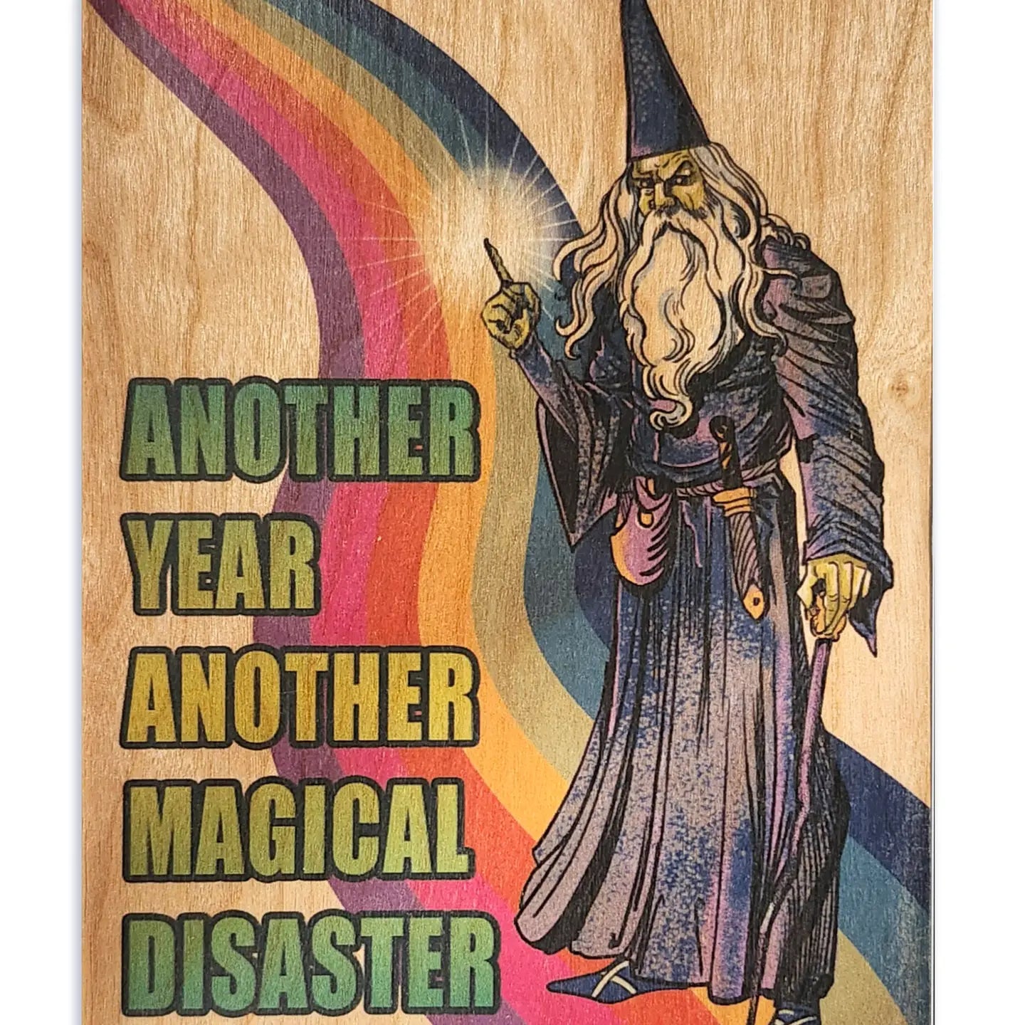 Wood Folding Card Magical Disaster Wizard