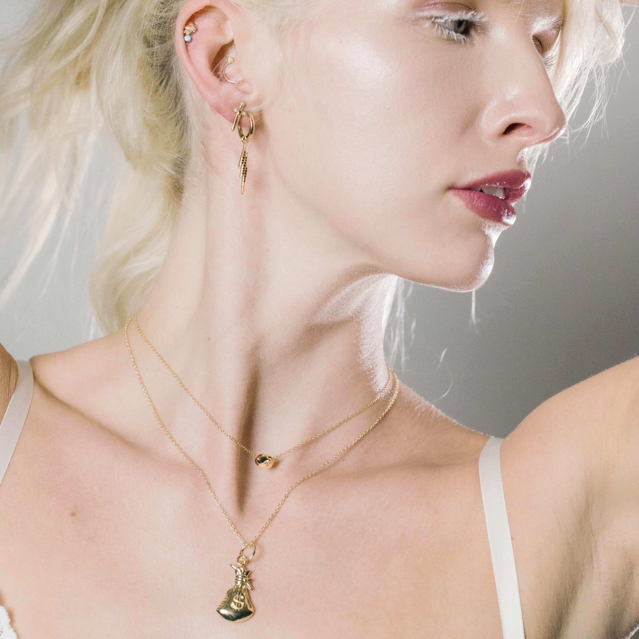 Lucky Strike Huggie Earrings