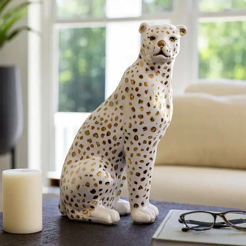 Ceramic Sitting Leopard