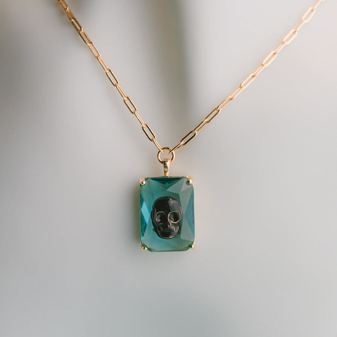 Lucent Skull Pendant Necklace