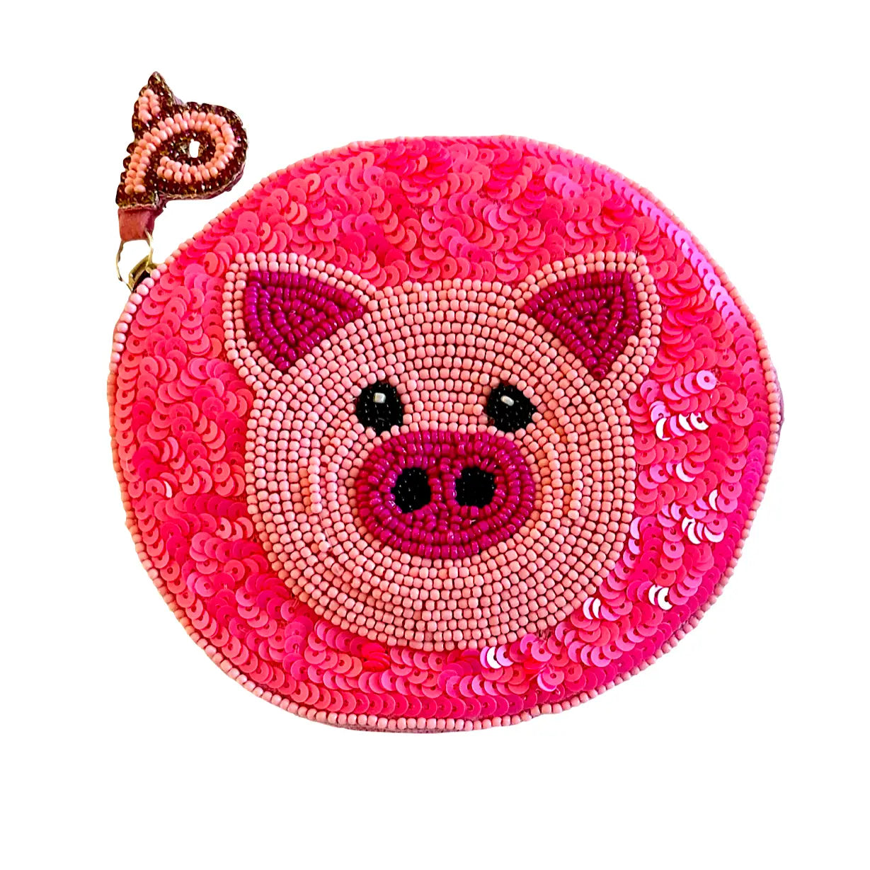 Beaded Coin Purse Pig