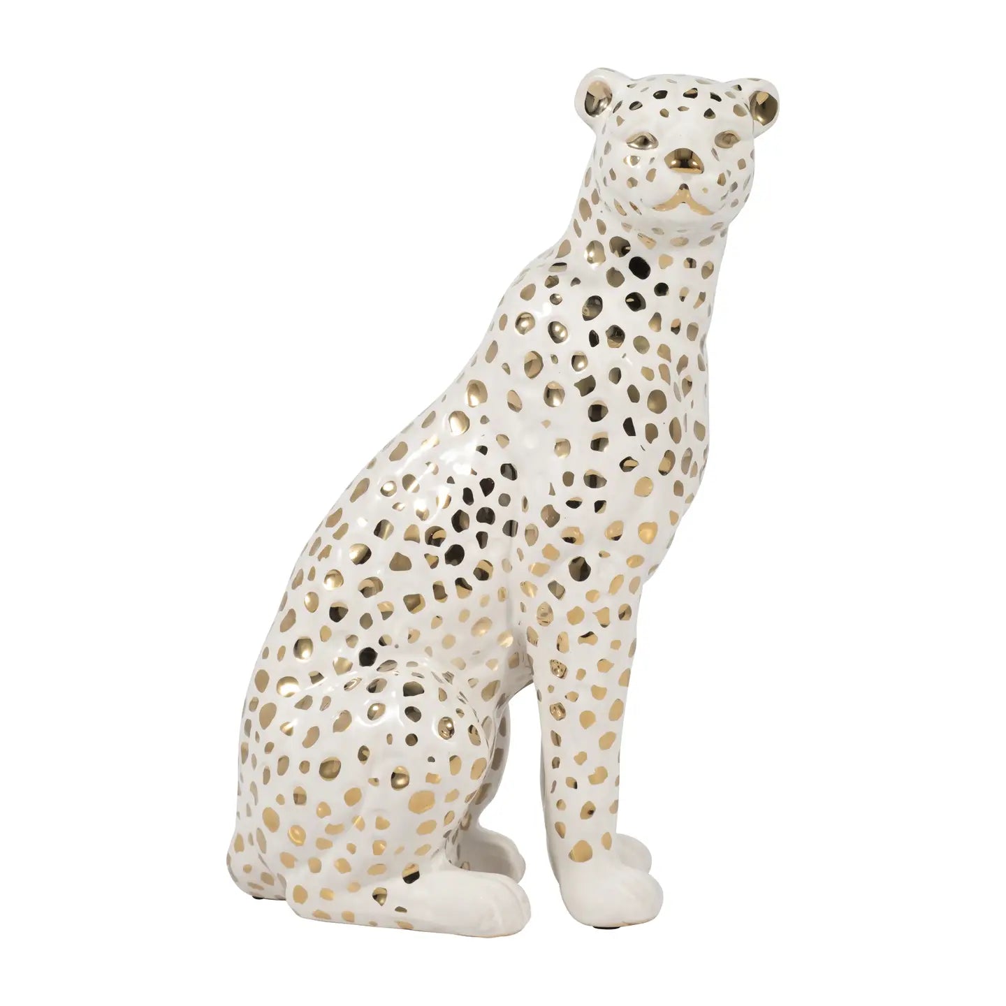 Ceramic Sitting Leopard