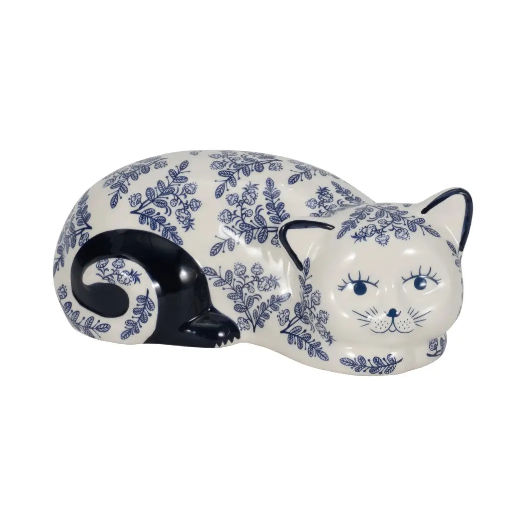 Chinoiserie Sleeping Cat Figurine