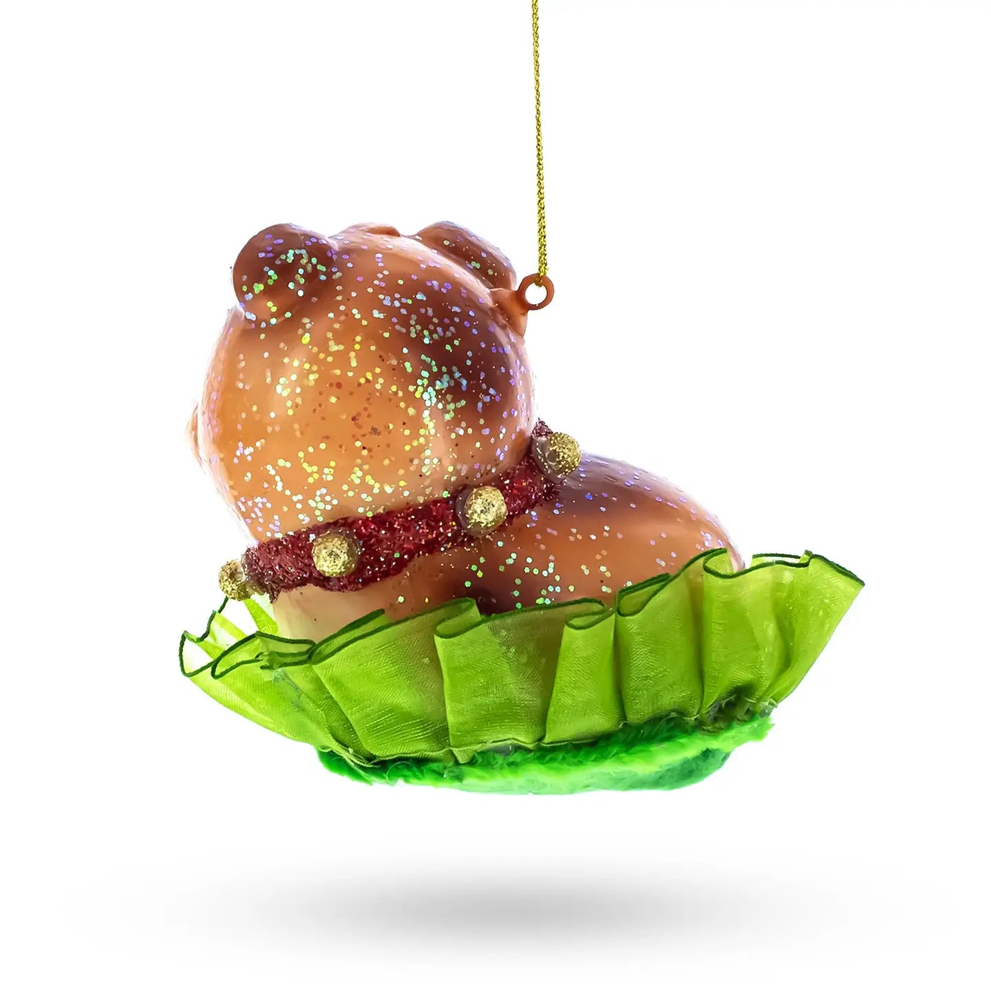 Bulldog Pup Glass Ornament