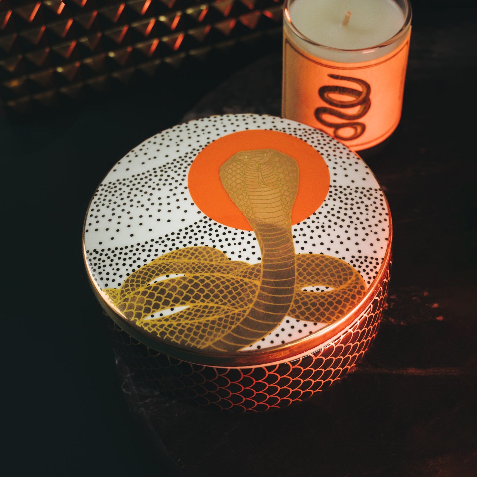 Ceramic Trinket Box - Cobra Rising