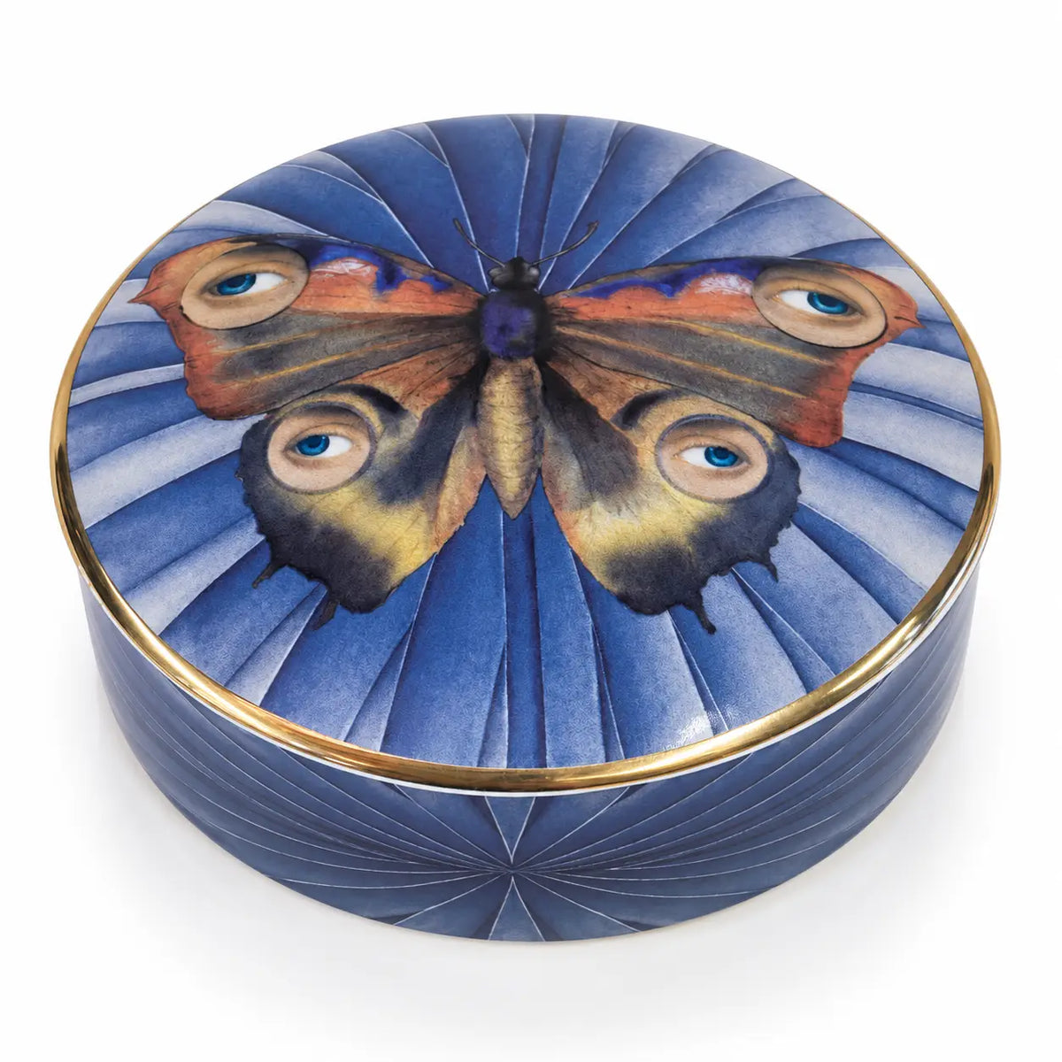 Round Cermaic Box Large - Gilded Metamorph / spitfire girl