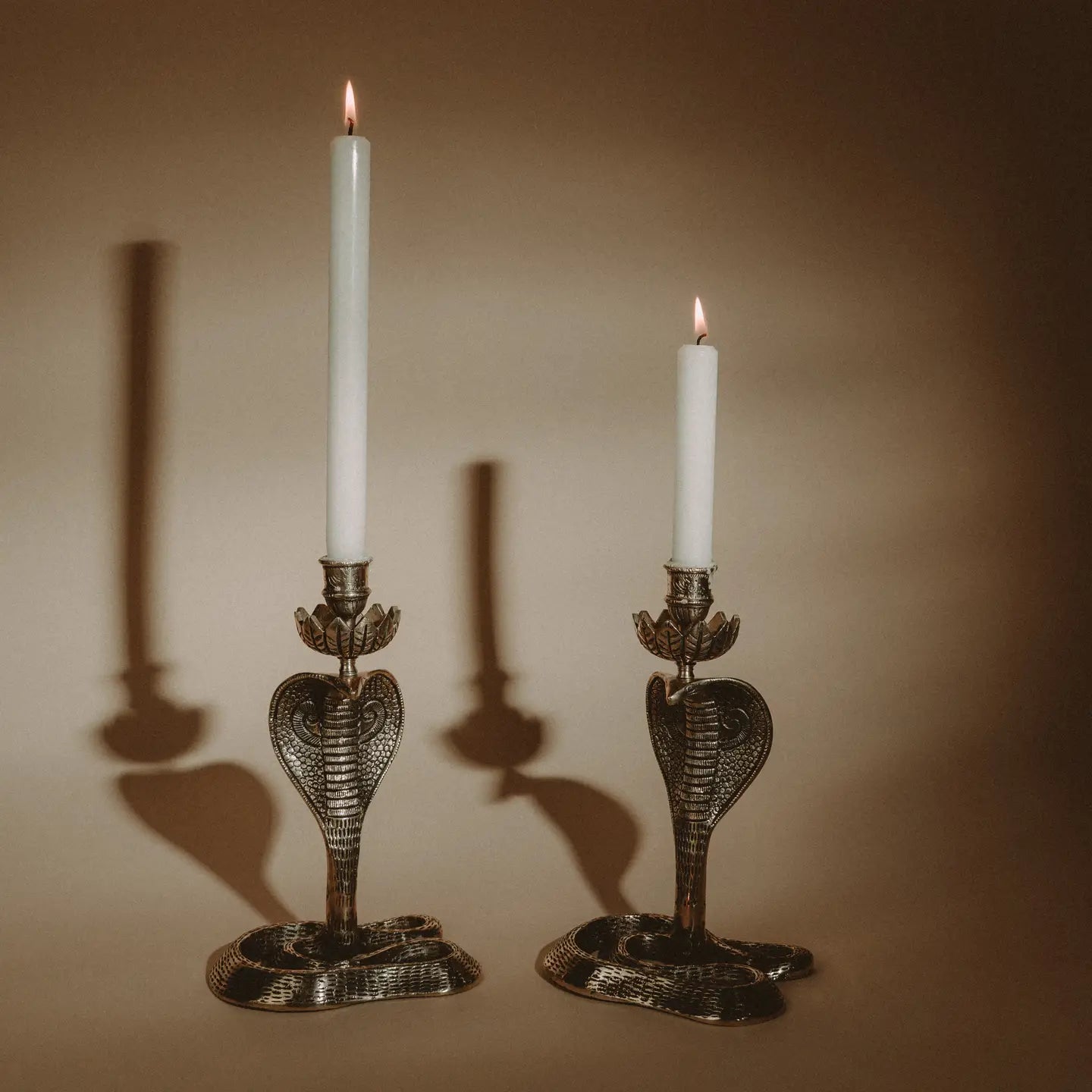 Cobra Brass Candle Holder