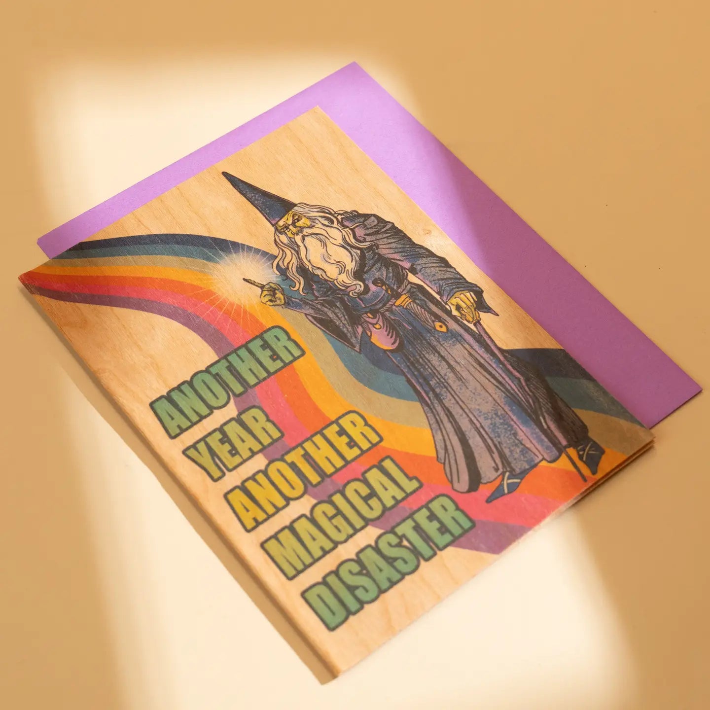 Wood Folding Card Magical Disaster Wizard