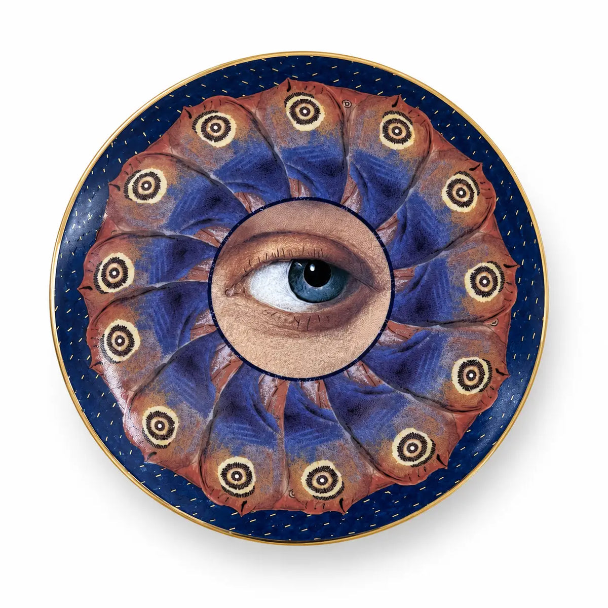 Round Cermaic Box Large - Blue Eyed Butterfly