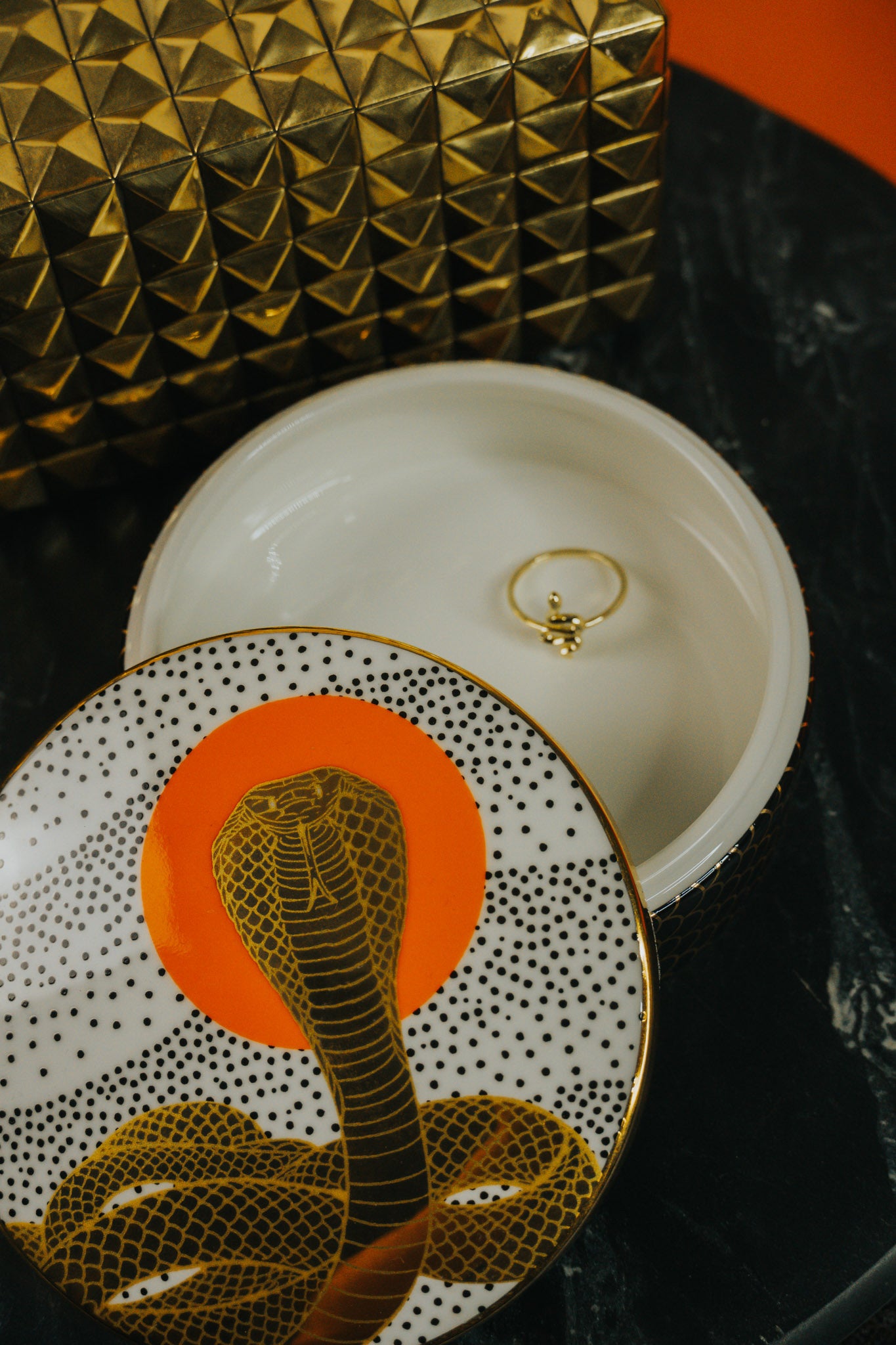 Ceramic Trinket Box - Cobra Rising