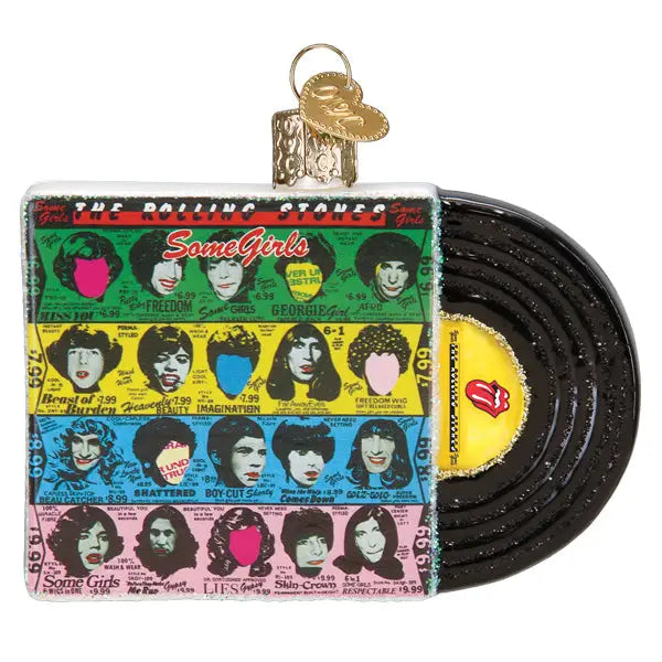 The Rolling Stones Some Girls Glass Christmas Ornament