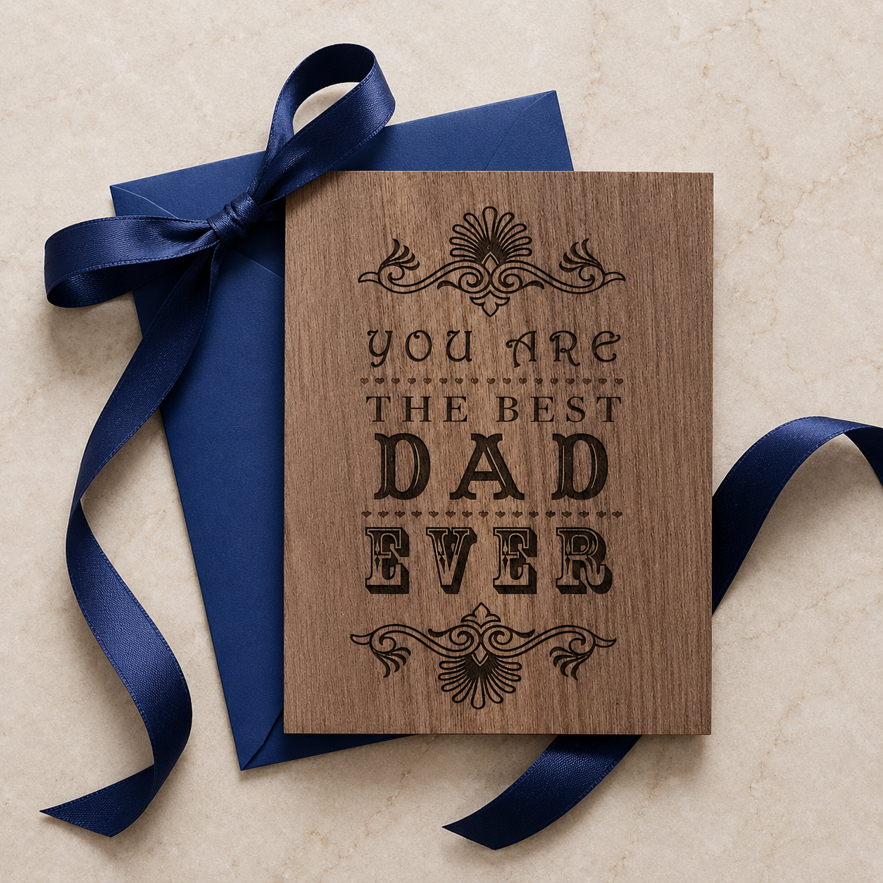 Wood Folding Card - Everyday Best Dad