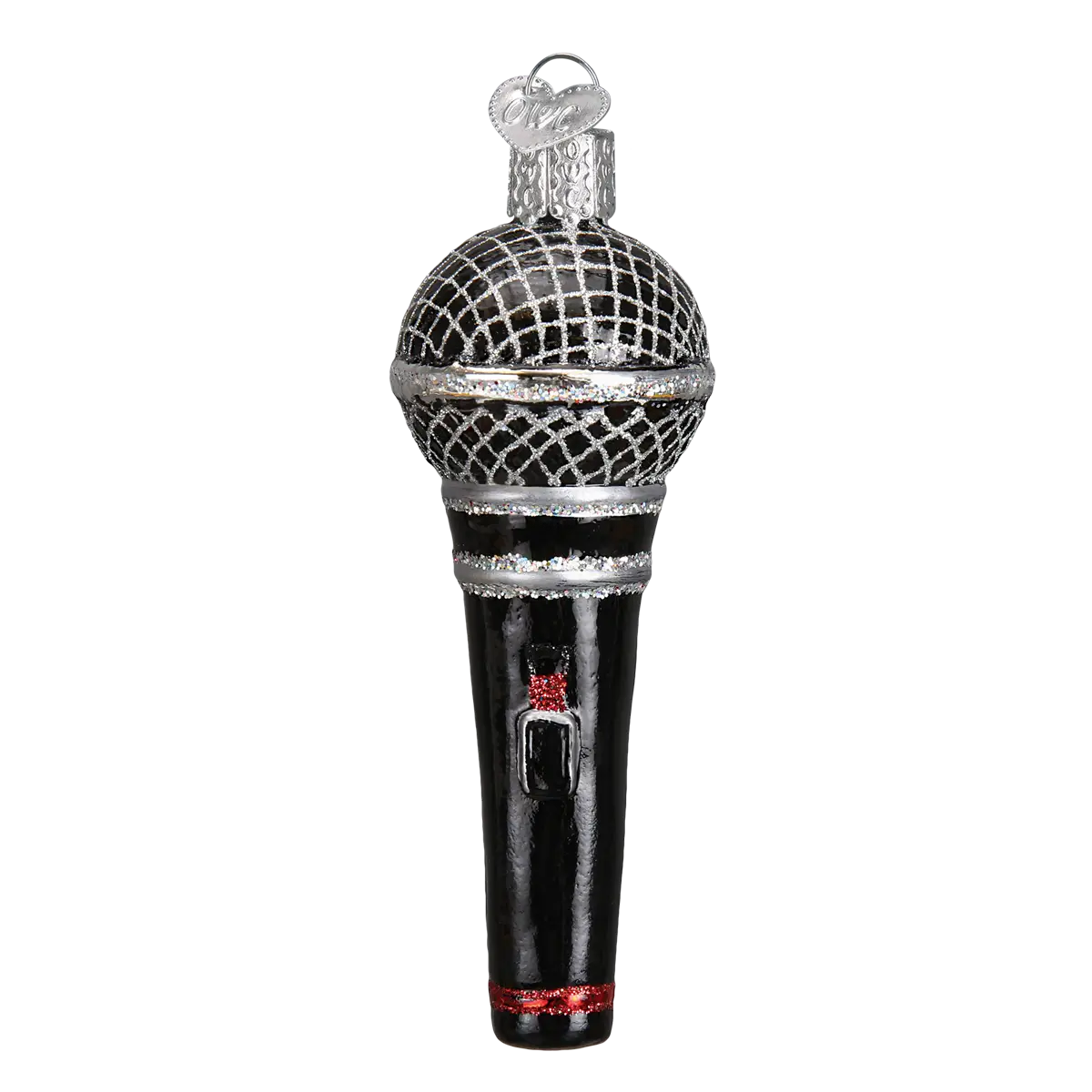 Microphone Glass Christmas Ornament