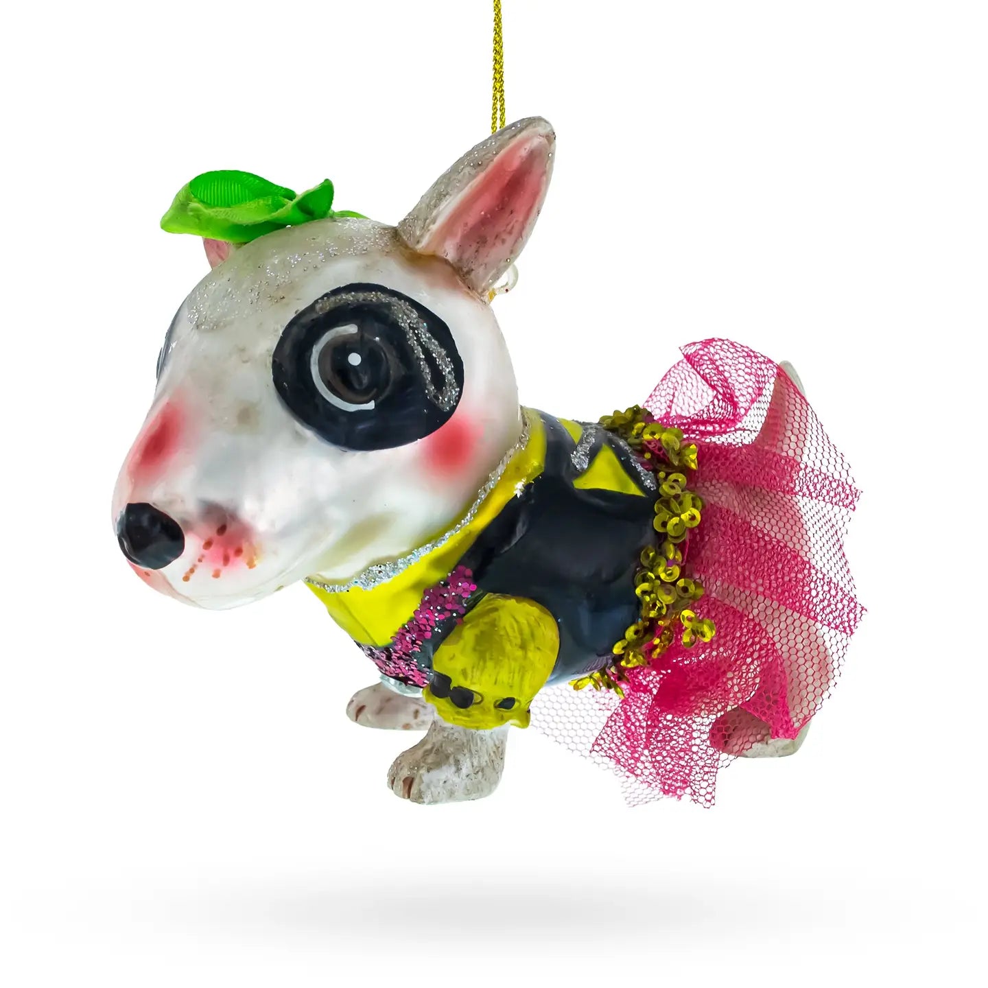 Pitbull Glass Ornament