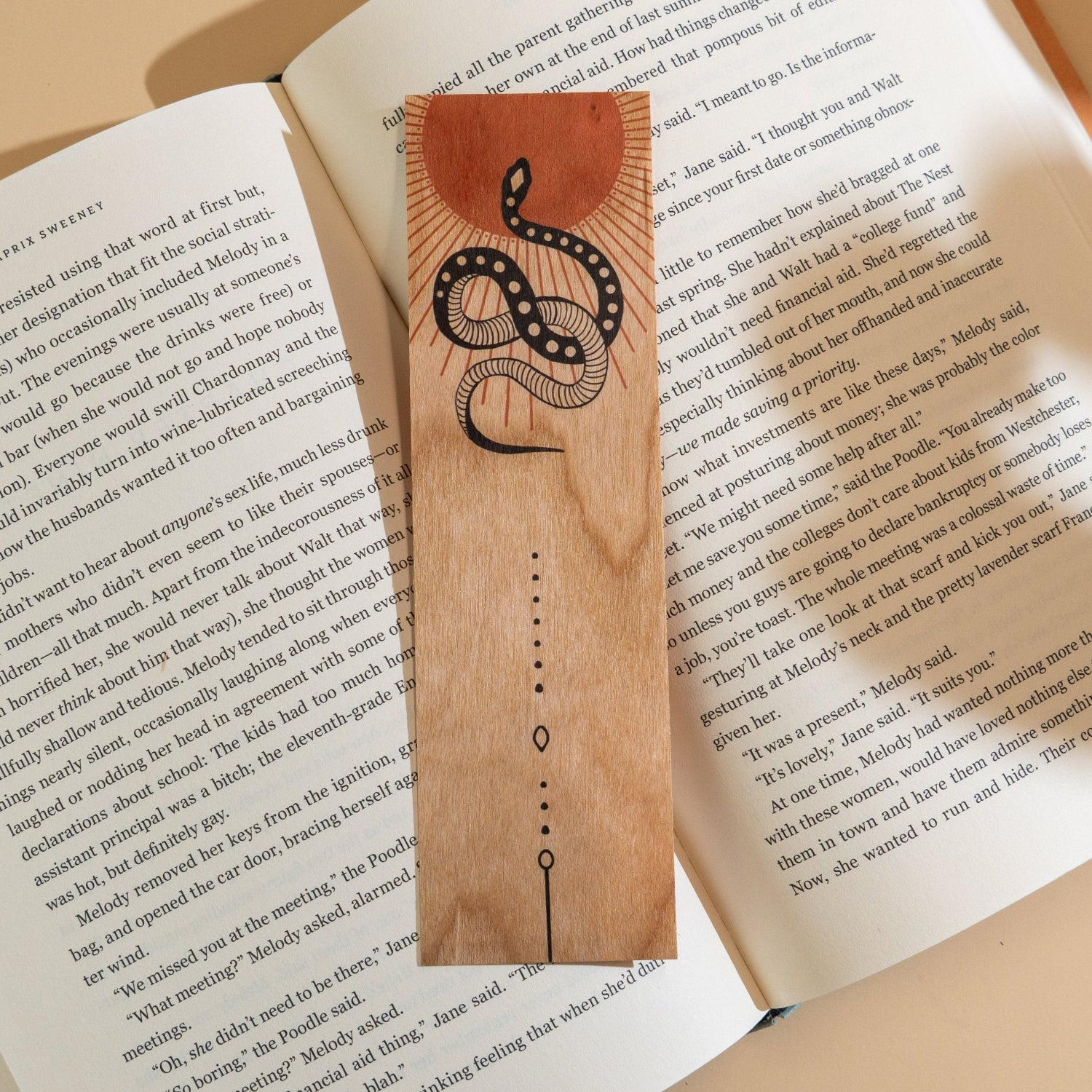 Wood Bookmark - Del Sol Serpent