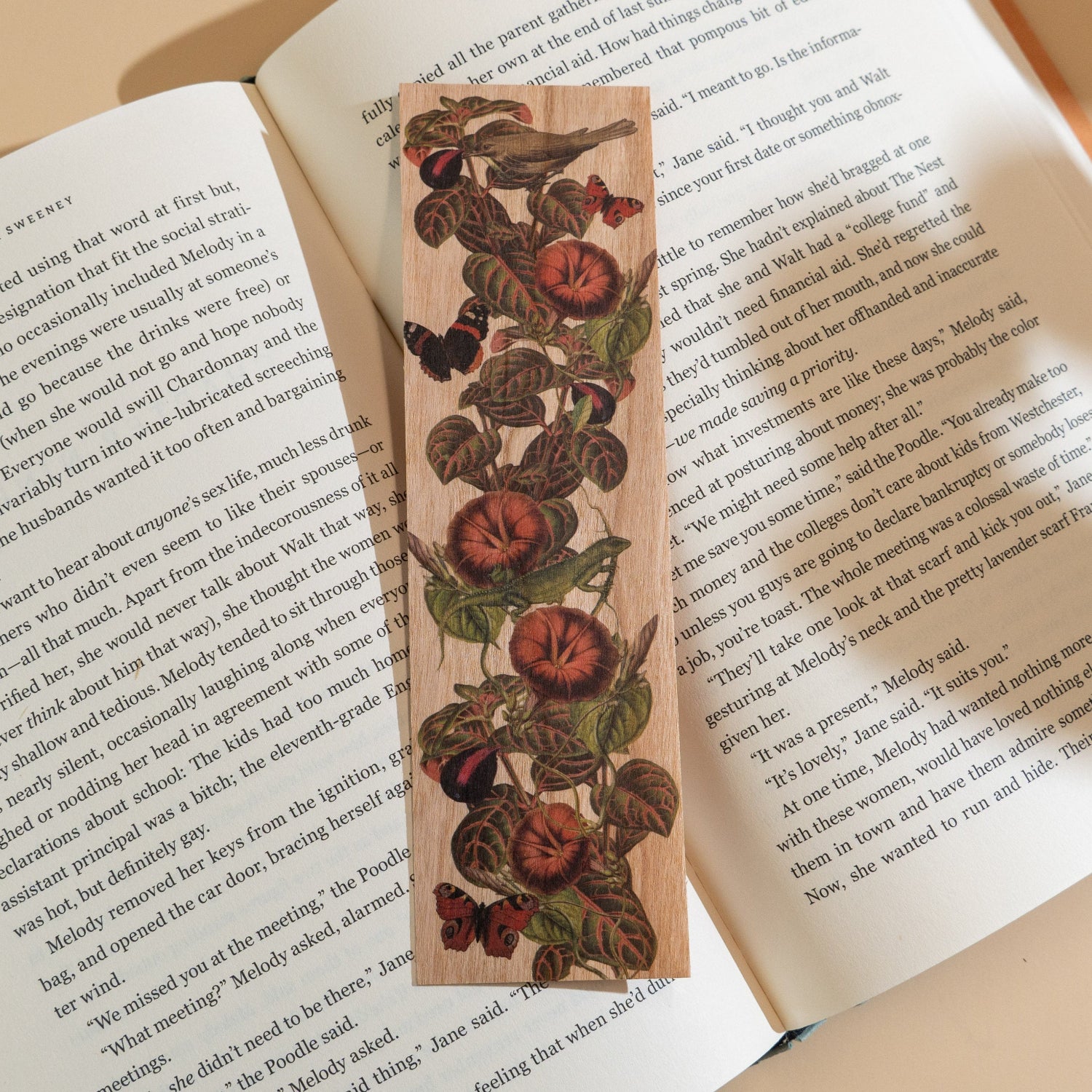 Wood Bookmark -Wild Garden