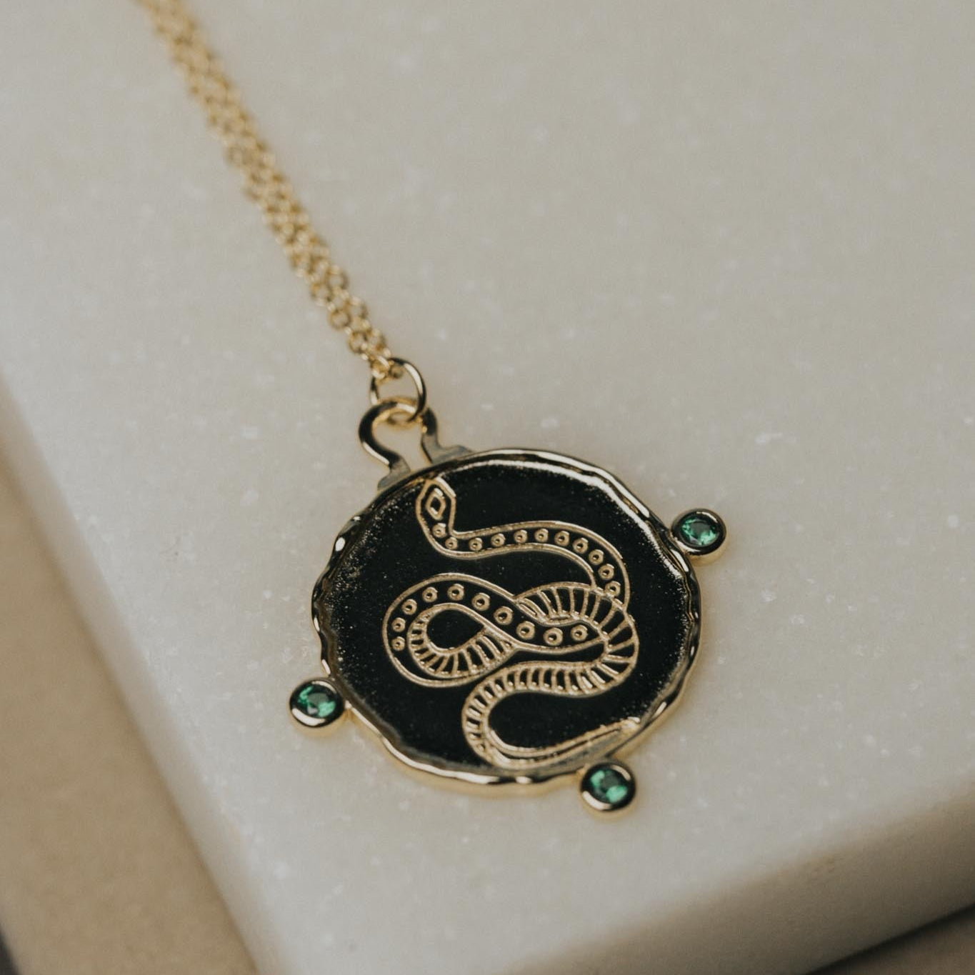 Serpent Stamp Necklace