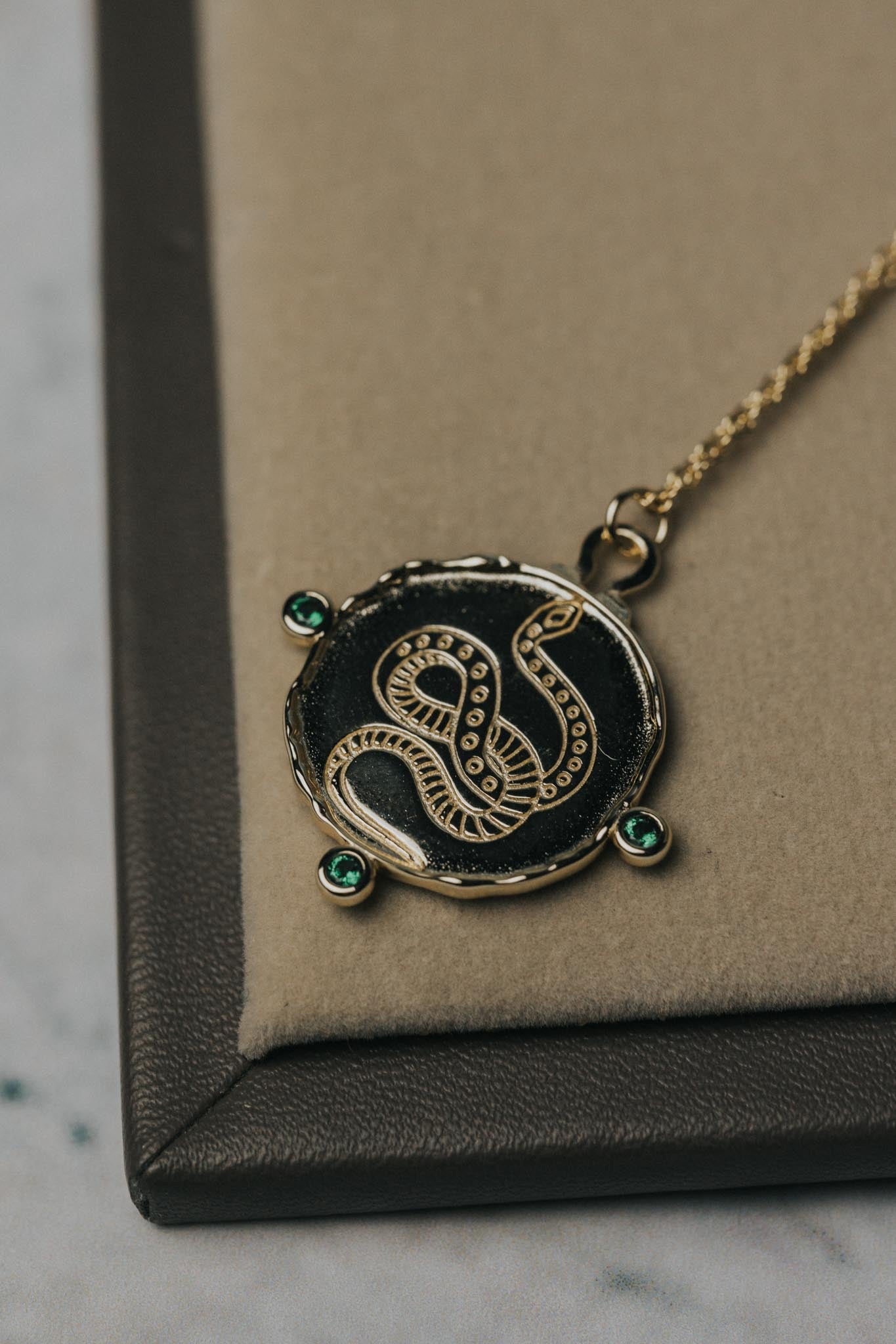 Serpent Stamp Necklace