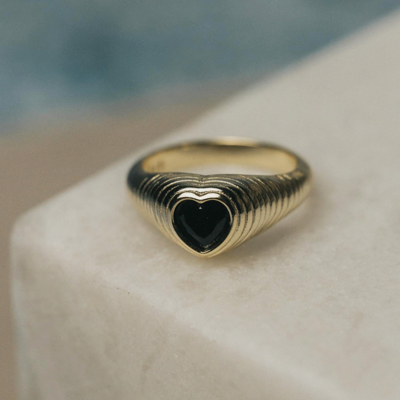 Dark Heart Gold Ring