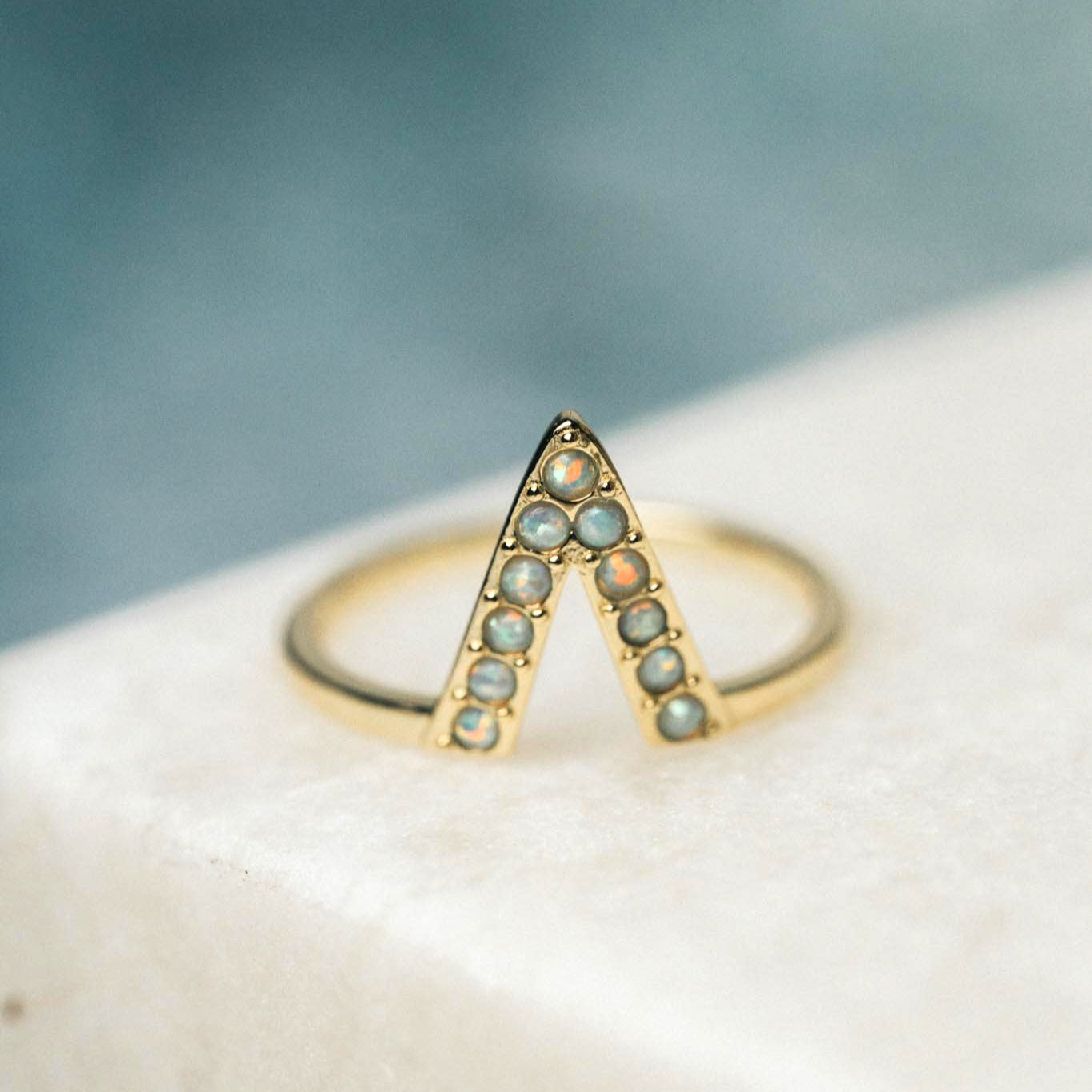 Trinity Edge Opal Ring