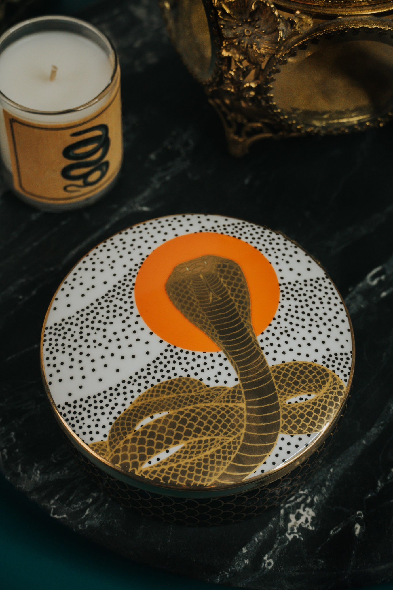 Ceramic Trinket Box - Cobra Rising
