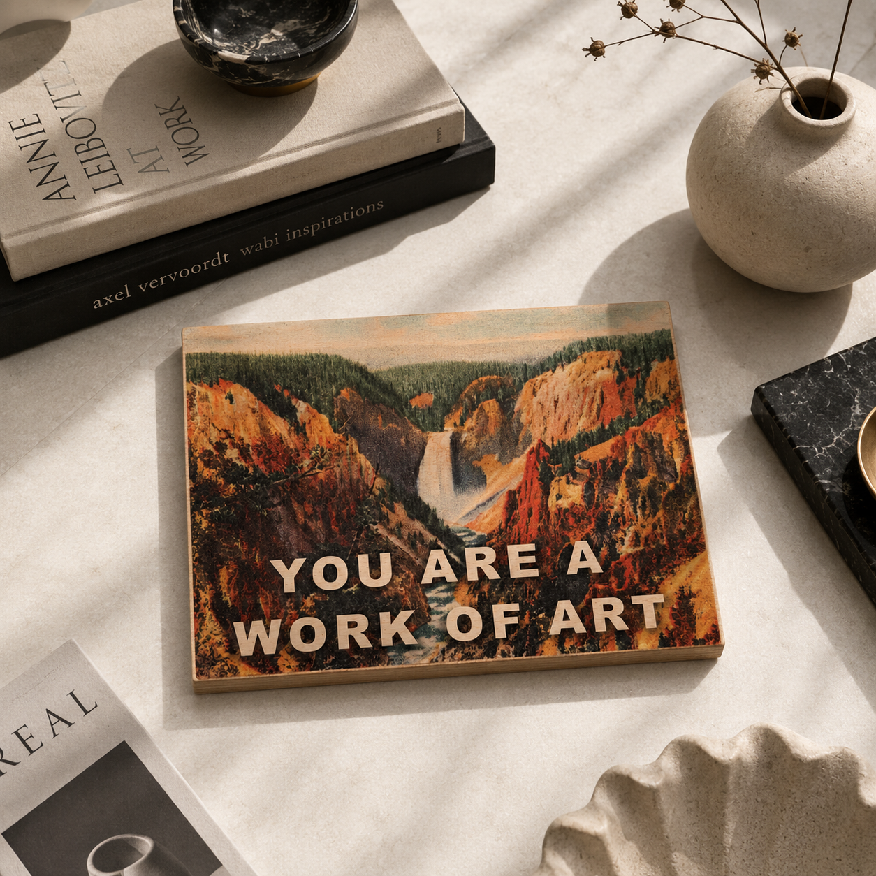 Wood Folding Card - Work Of Art