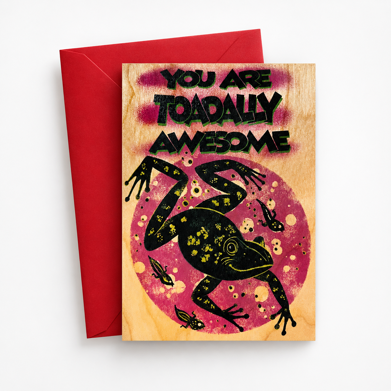 Wood Folding Card - Toadally Awesome