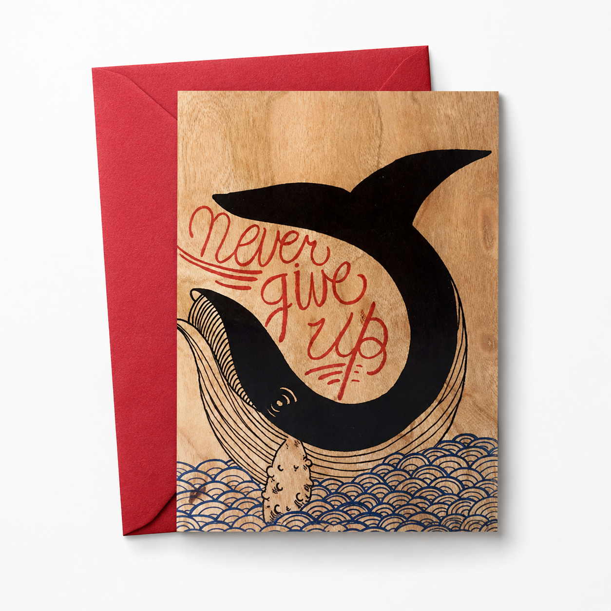 Wood Folding Card - Encouragement Never Give Up