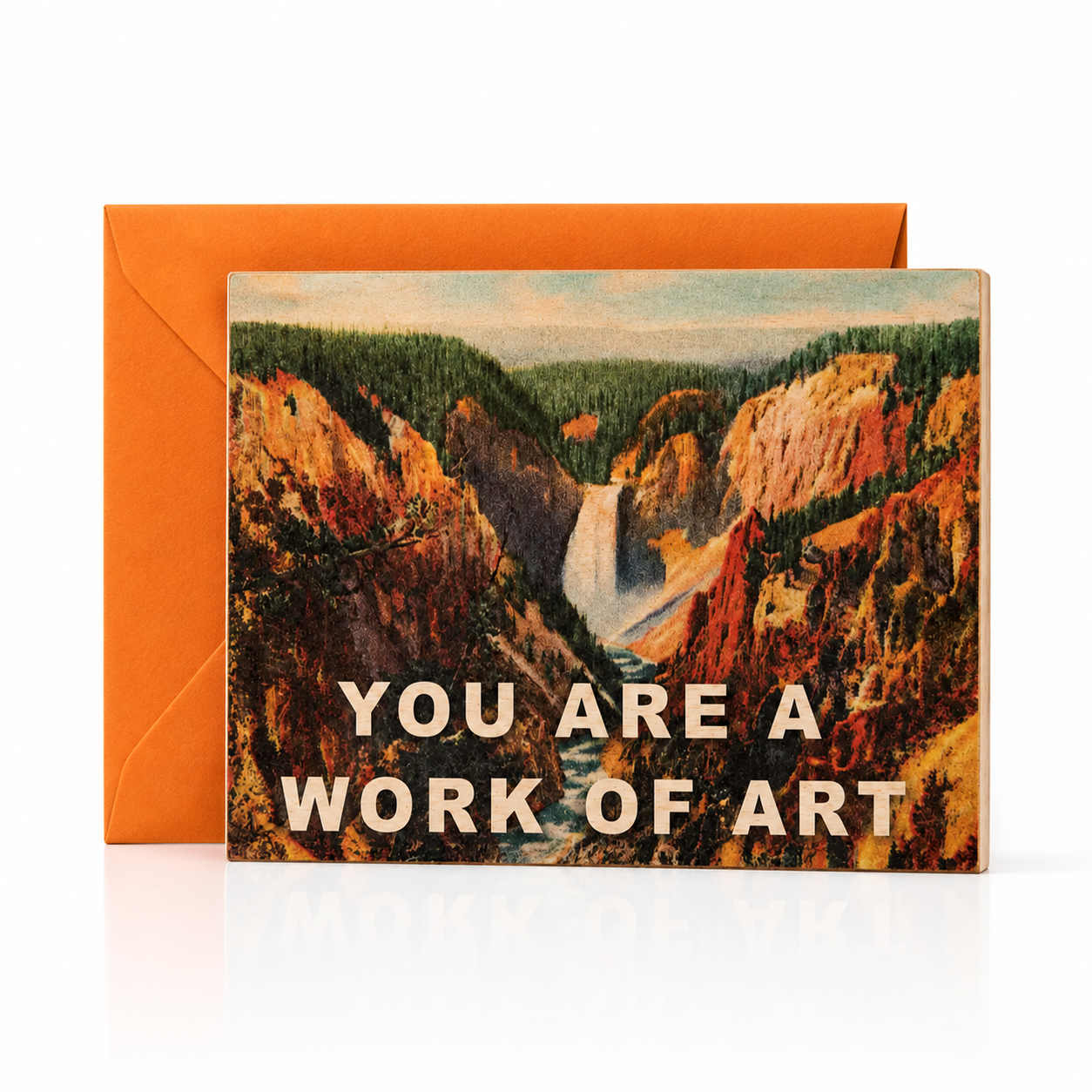 Wood Folding Card - Work Of Art