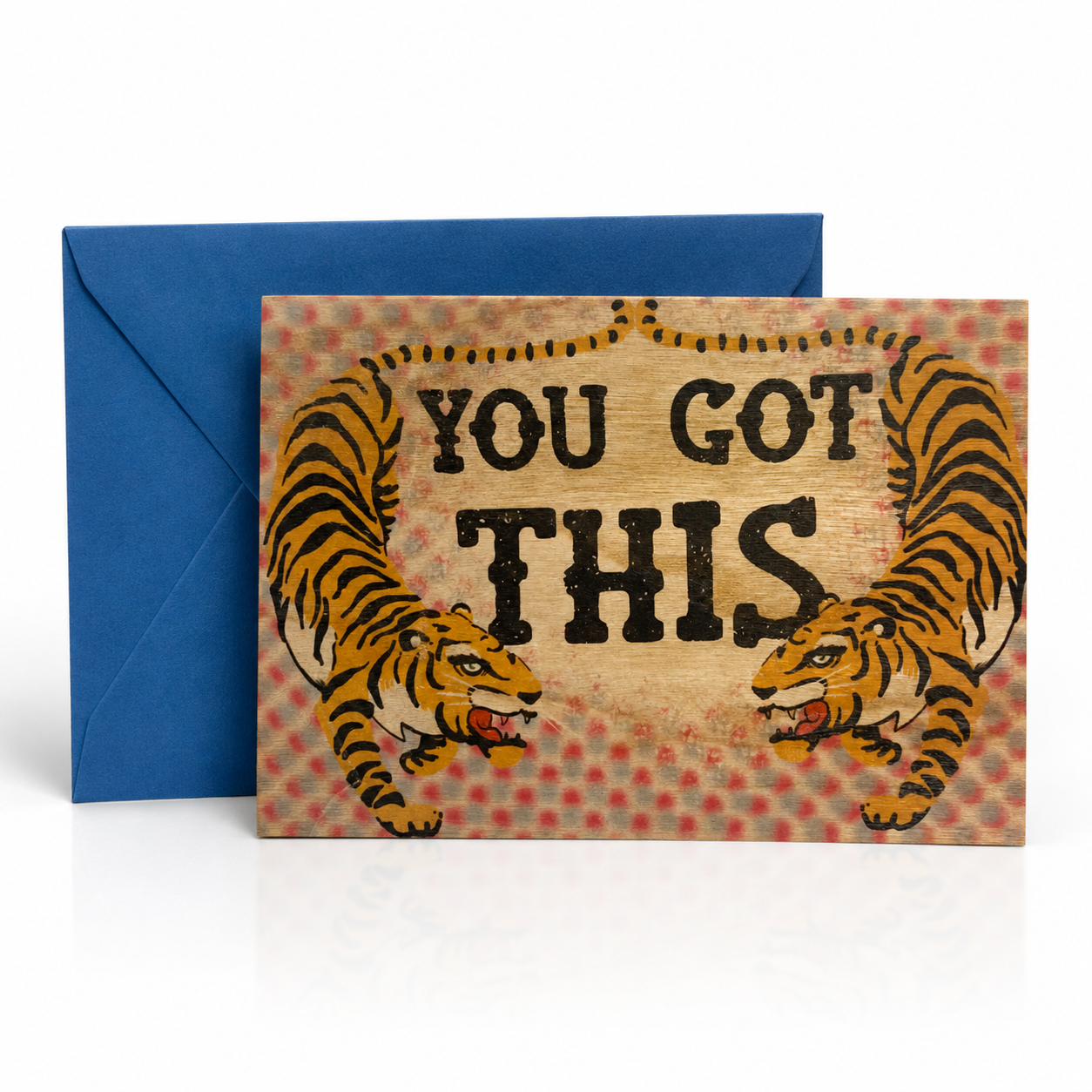 Wood Folding Card - You Got This Tiger