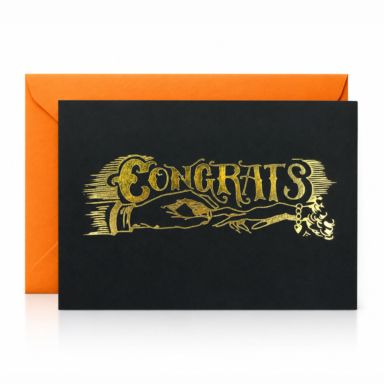Congrats Black and Gold Foil Card