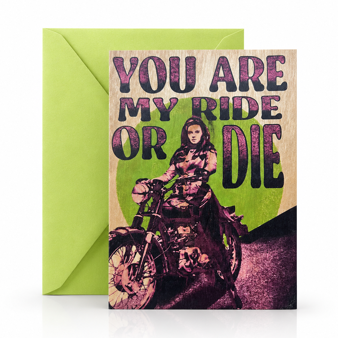 Wood Folding Card -Ride Or Die