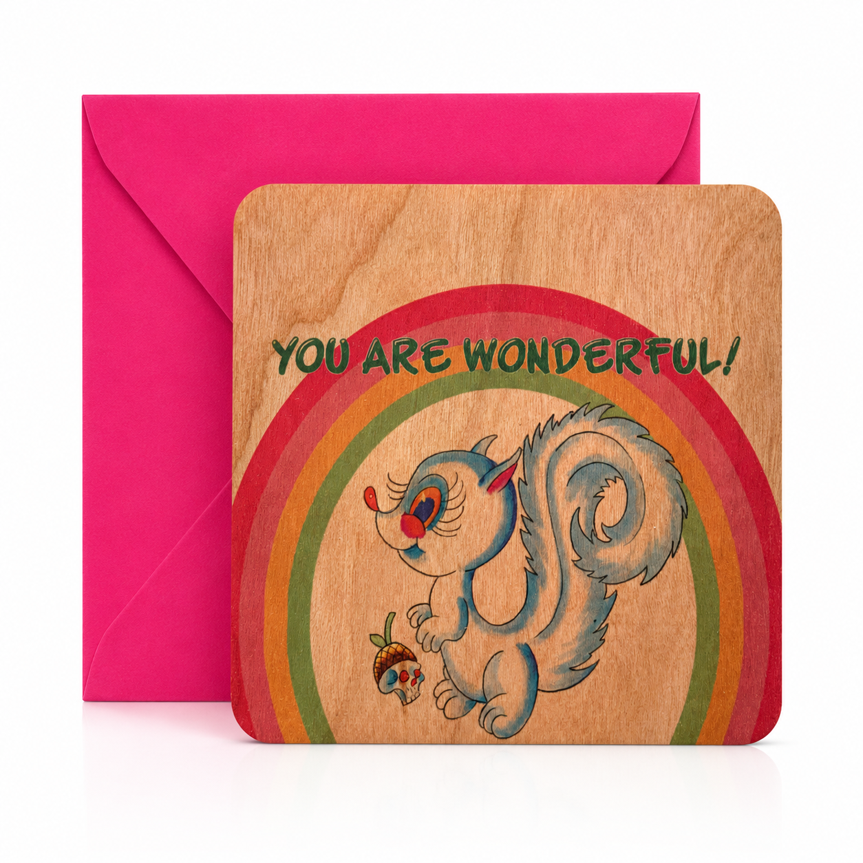 Wood Flat Card - Wonderful