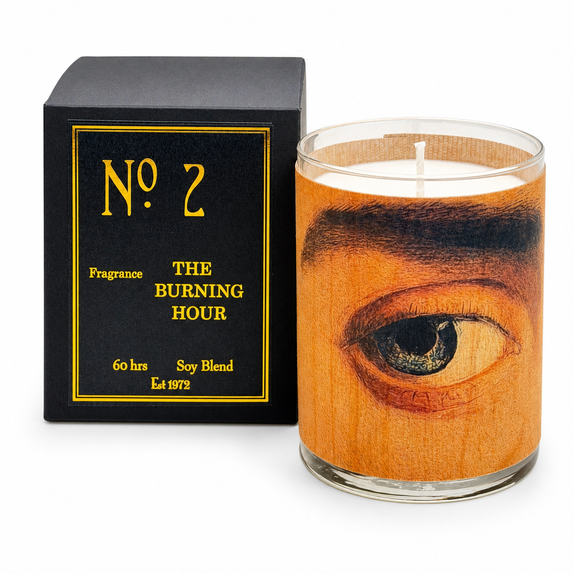 No 1 The Burning Hour Wood Wrapped Candle