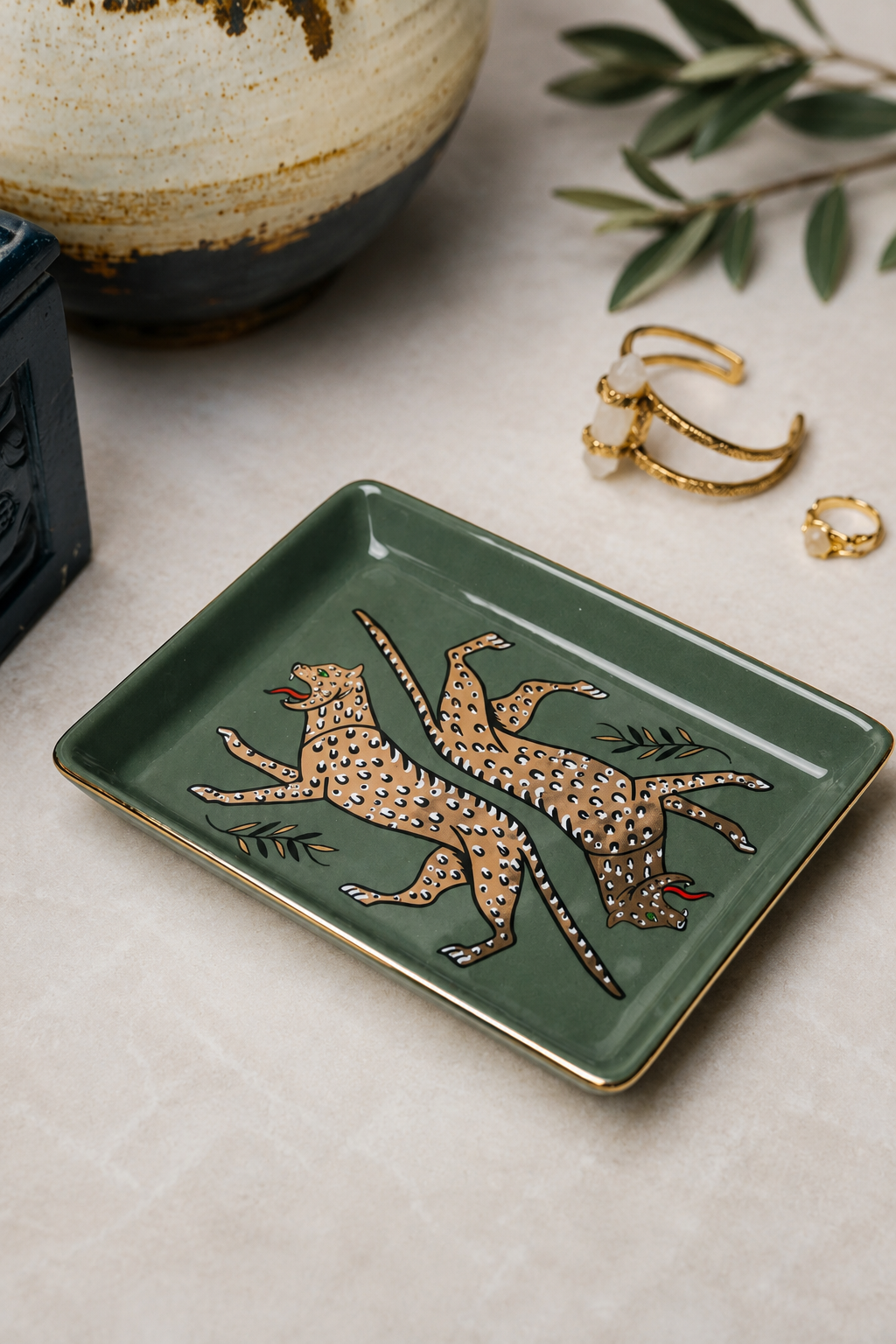 Ceramic Tray – Duo Leopard
