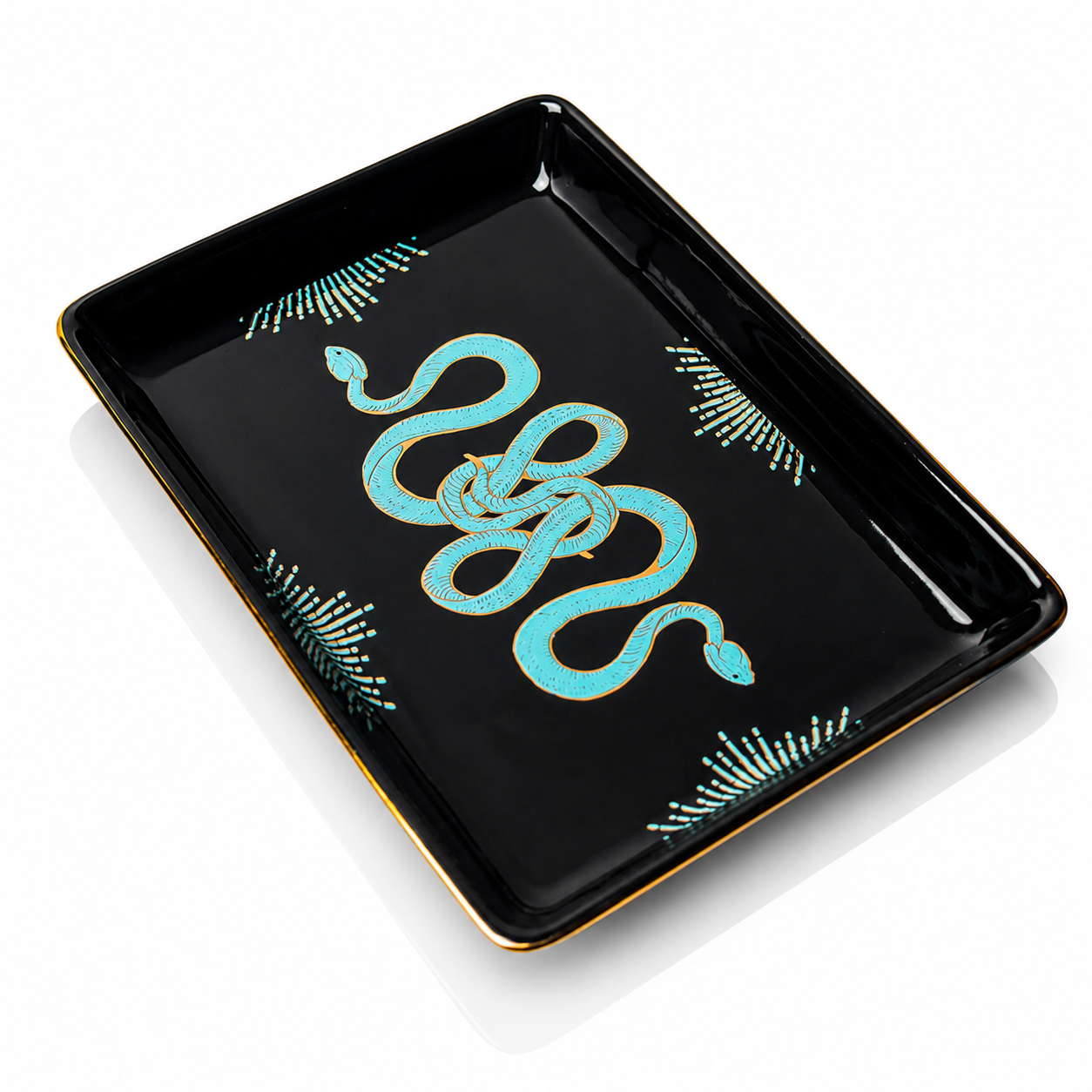 Snake Ceramic Tray - Golden Age Serpent