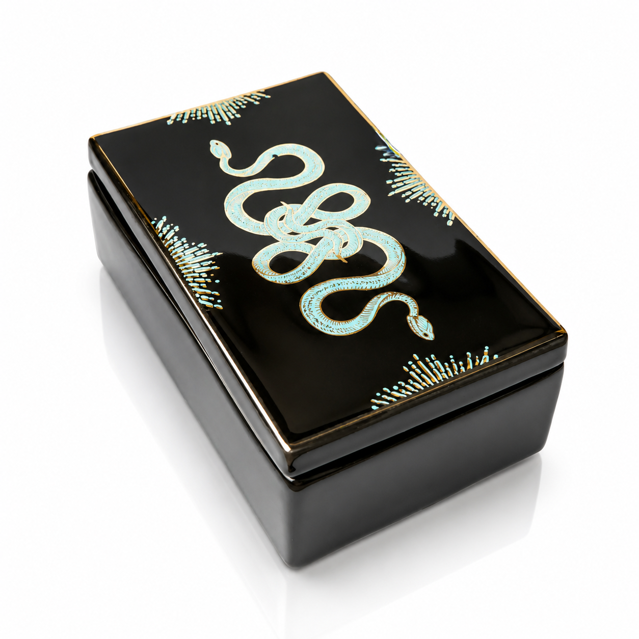 Golden Age Snake ceramic Box