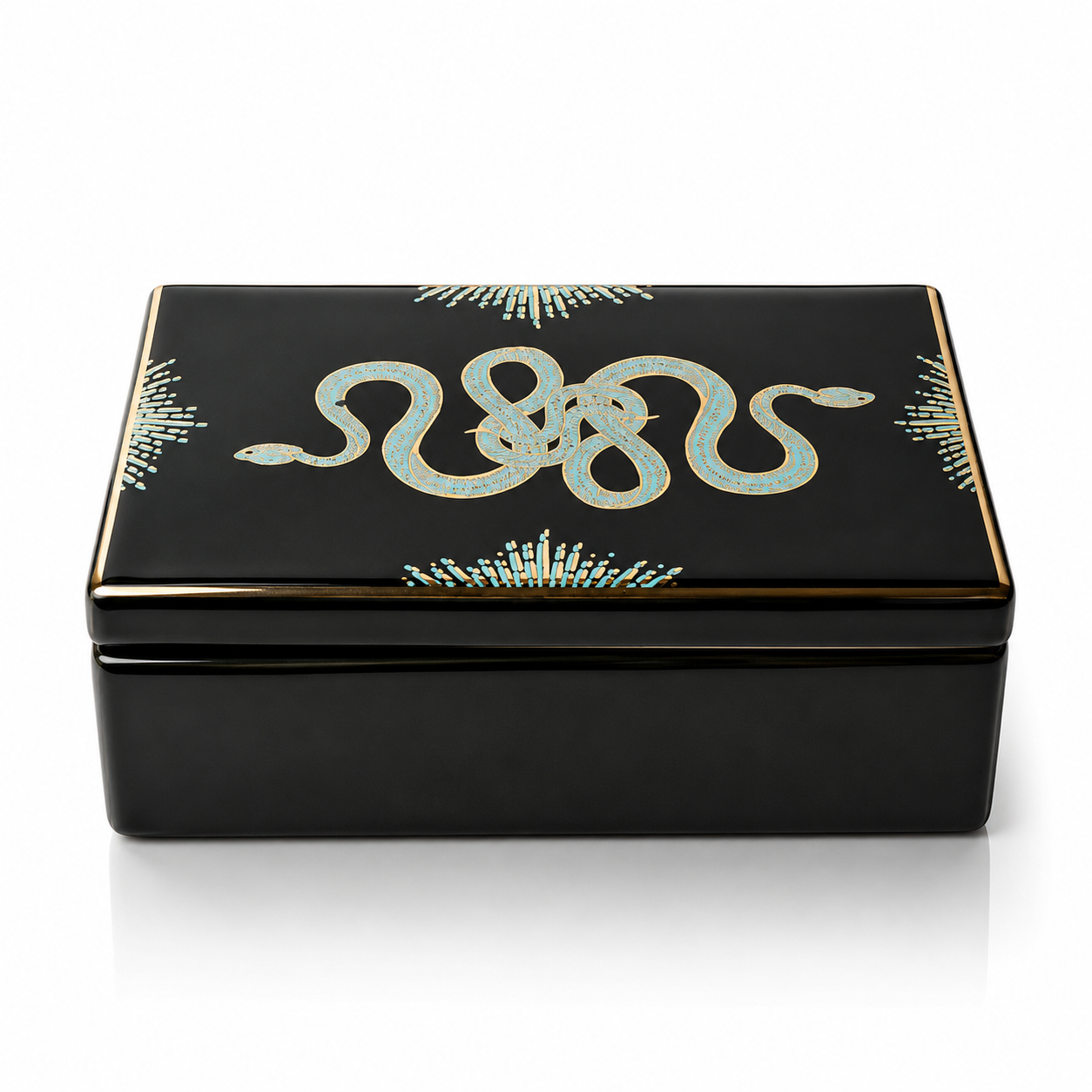 Golden Age Snake ceramic Box