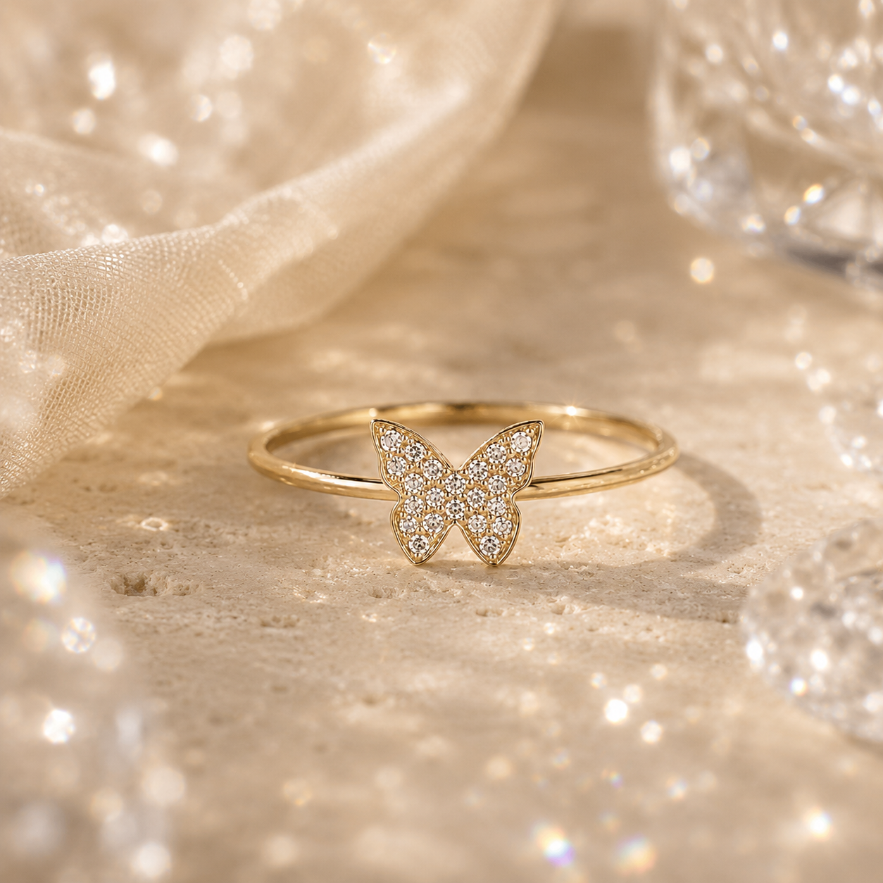 Dahlia Butterfly Ring