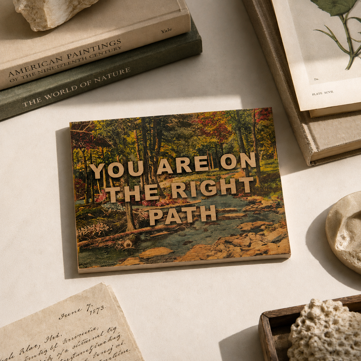Wood Folding Card - Right Path