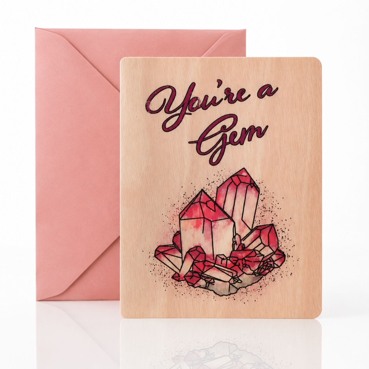 Everyday Wood Folding Card - You're A Gem