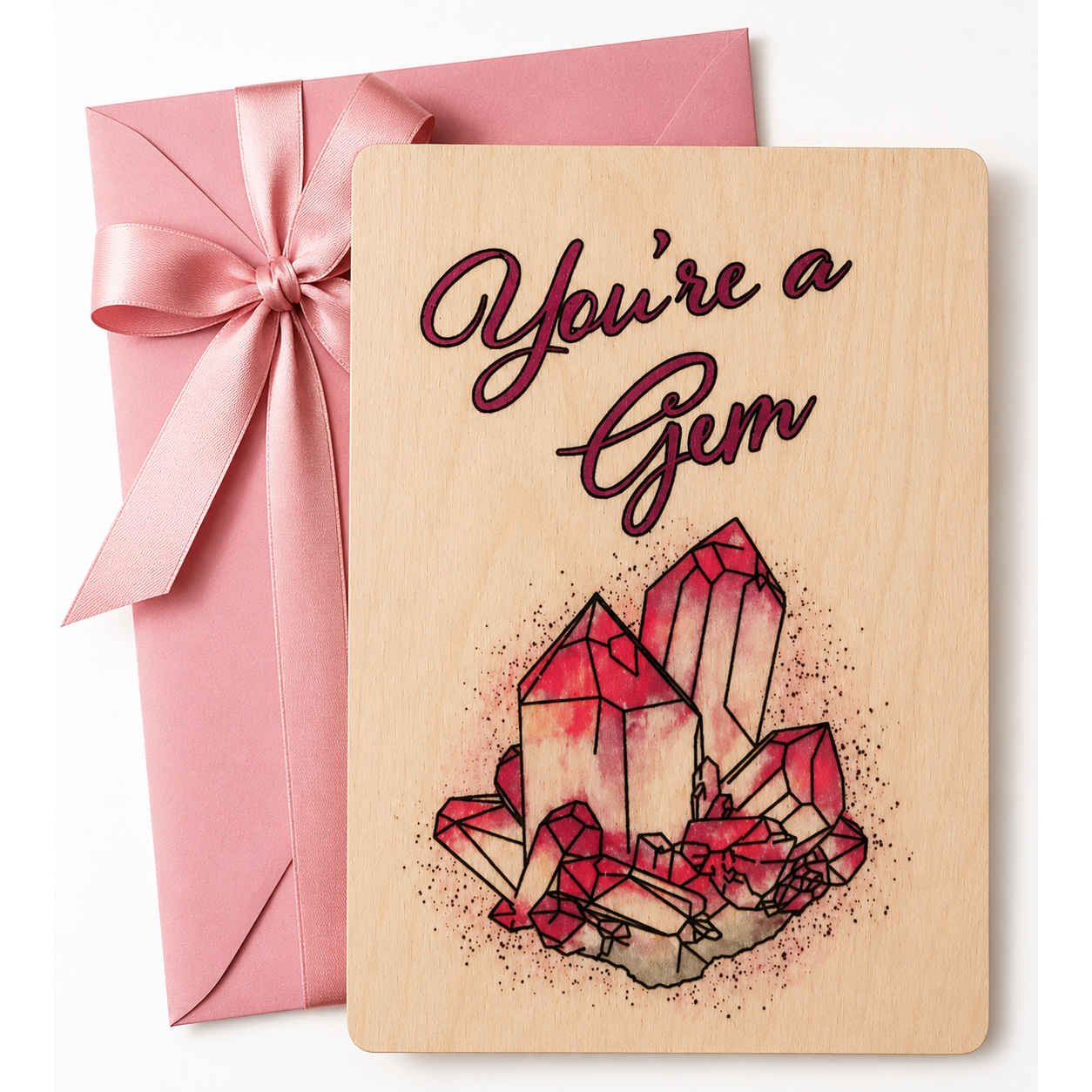 Everyday Wood Folding Card - You're A Gem
