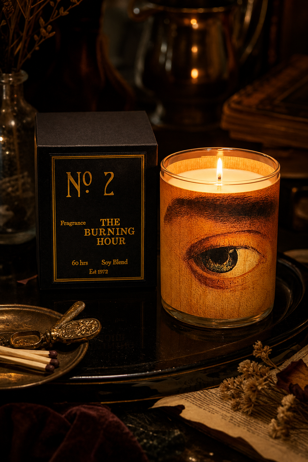 No 2 The Burning Hour Wood Wrapped Candle