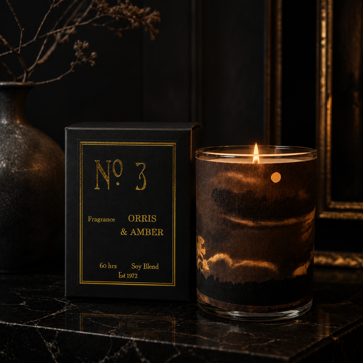 No. 3 Orris and Amber Wood Candle