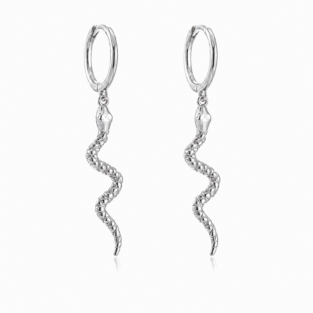 Snake Charmer Dangle Huggie Hoop Earrings