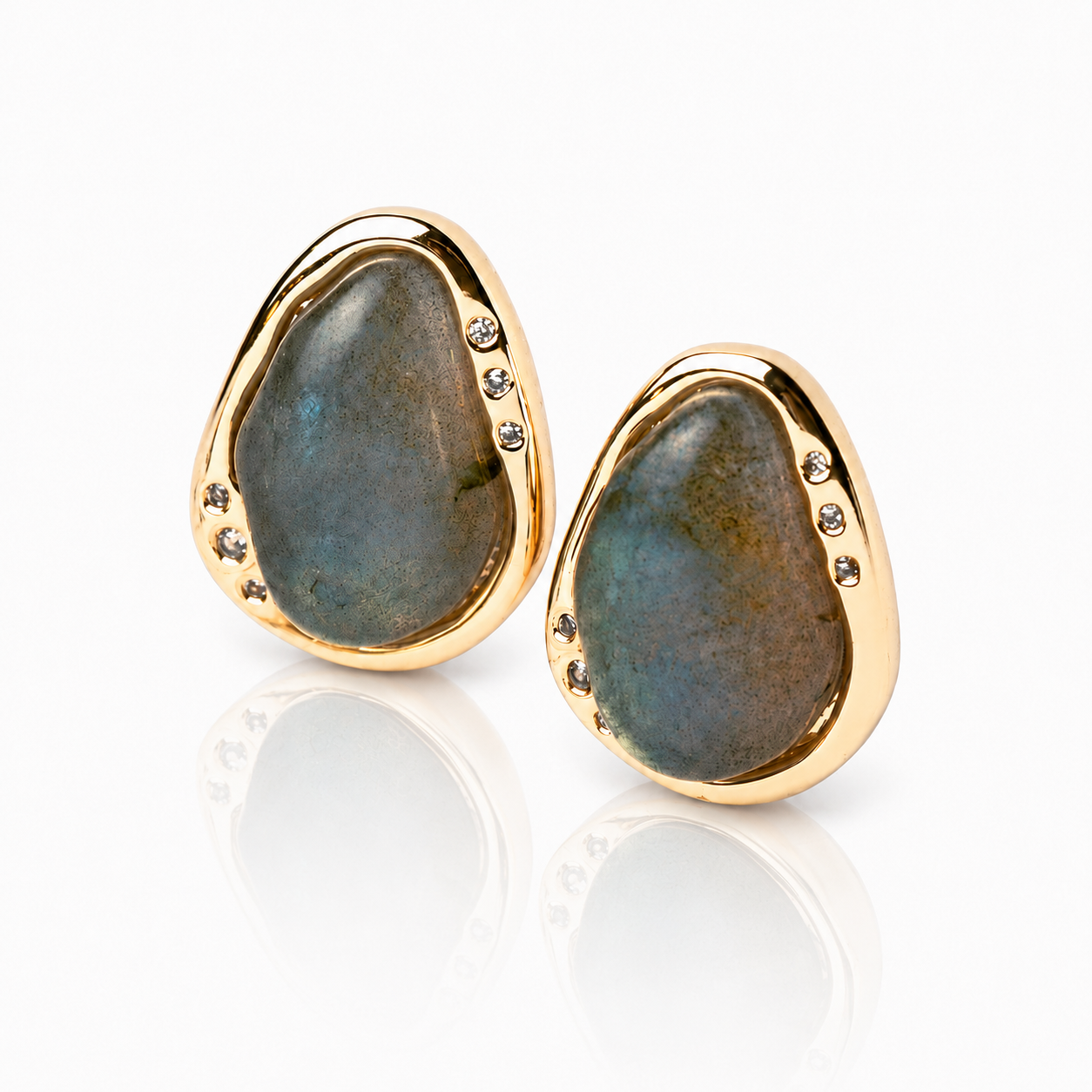 Labradorite Edge Earrings