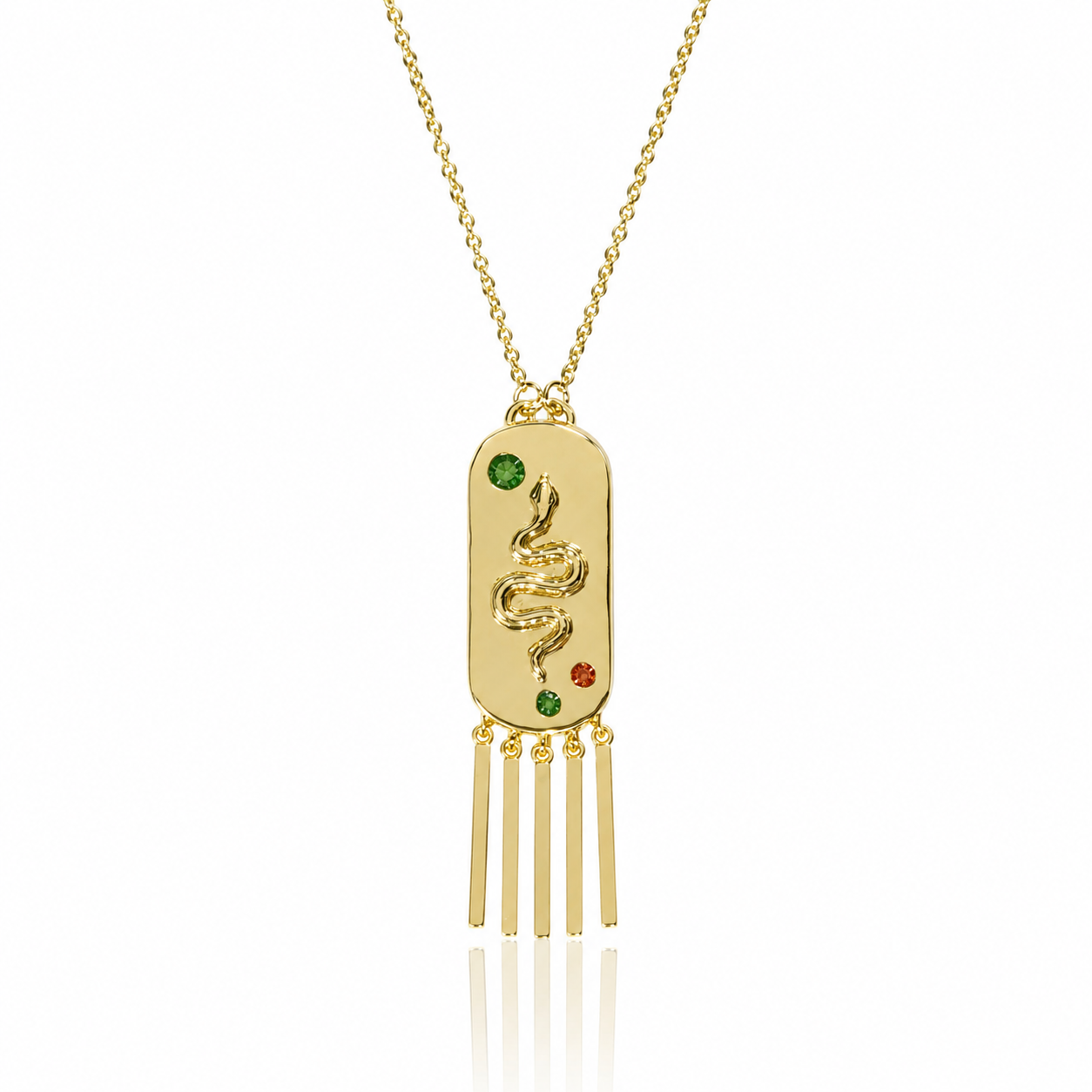 Serpent Fringe Pendant Necklace